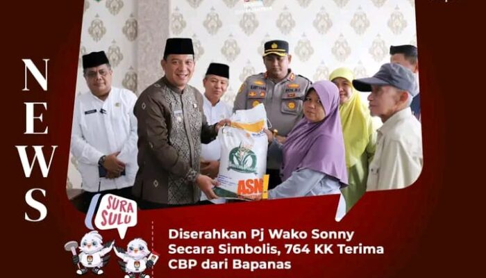 Pj Wako Sonny Serahkan Secara Simbolis CBP Pada 764 KK Warga Padang Panjang.