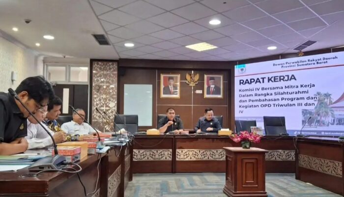 Komisi IV DPRD Provinsi Sumatera Barat Gelar Rapat Kerja Bersama Mitra Kerja, Fokuskan Pemerataan Pembangunan di Sumbar