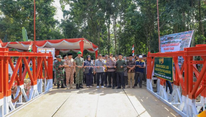 Saat Resmikan Jembatan Bailey Sungai Lasi, Bupati Welly Suhery Apresiasi Kolaborasi Pusat dan TNI